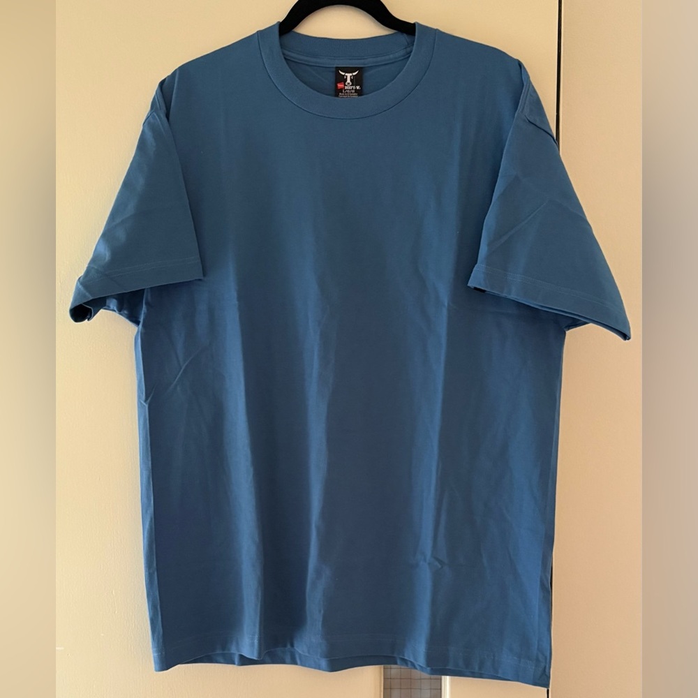 Hanes Blue Short Sleeve Tee Classic Crew Neck